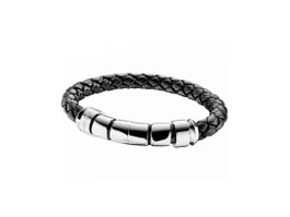 Police Joyería PJ24691BLB-01-L Pulsera de Cuero Negra