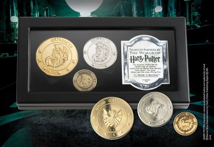Harry Potter Réplica Set de Monedas El Banco Gringotts Harry Potter Réplica Set de Monedas El Banco Gringotts