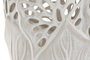 DKD Home Decor Jarrón de Cerámica Blanco con Detalle de Hoja