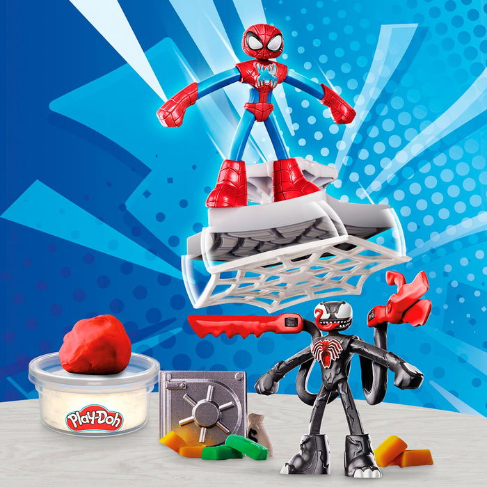 Play-Doh Spider-Man Lanza Y Atrapa Marvel F9827 Set de Juego Hasbro +4 Años