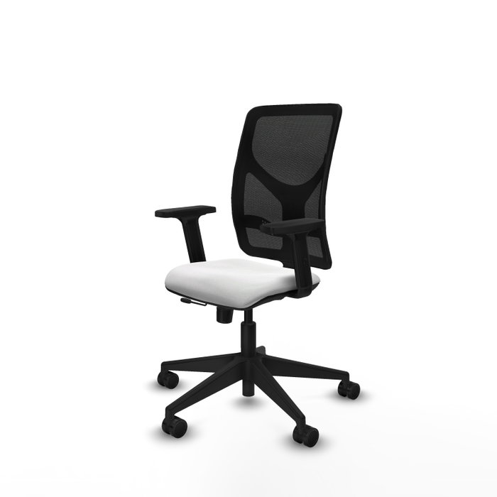 PIQUERAS Y CRESPO Silla de oficina Motilla con mecanismo Sincro/Traslack, Blanco/Negro