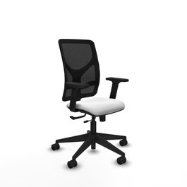 PIQUERAS Y CRESPO Silla de oficina Motilla con mecanismo Sincro/Traslack, Blanco/Negro