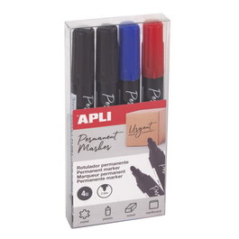 Rotulador Permanente Apli 3Mm Colores Surtidos Blister De 4