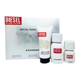 DIESEL Plus Special Travel Set Eau de Toilette Mujer 75 ml + Eau de Toilette Vaporizador 30 ml + Crema Corporal Perfumada 100 ml
