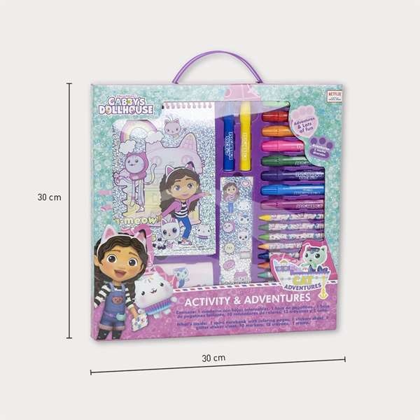 Cerdá Conjunto de Papelería Coloreable La Casa de Gabby Rosa 30x30x2.5cm para Niños 2-8 Años