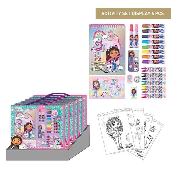 Cerdá Conjunto de Papelería Coloreable La Casa de Gabby Rosa 30x30x2.5cm para Niños 2-8 Años