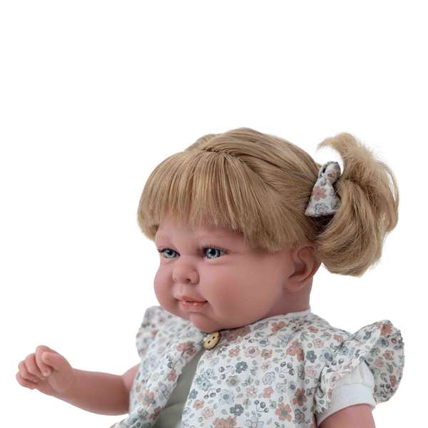 Muñecas Arias - Muñeca Elegance 40 cm con Mecanismo de Risa, Pelo, Color Verde, Pilas Incluidas (Idioma Español)