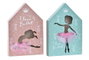DKD Home Decor Decoración Luminosa LED Ballet Surtido Azul y Rosa
