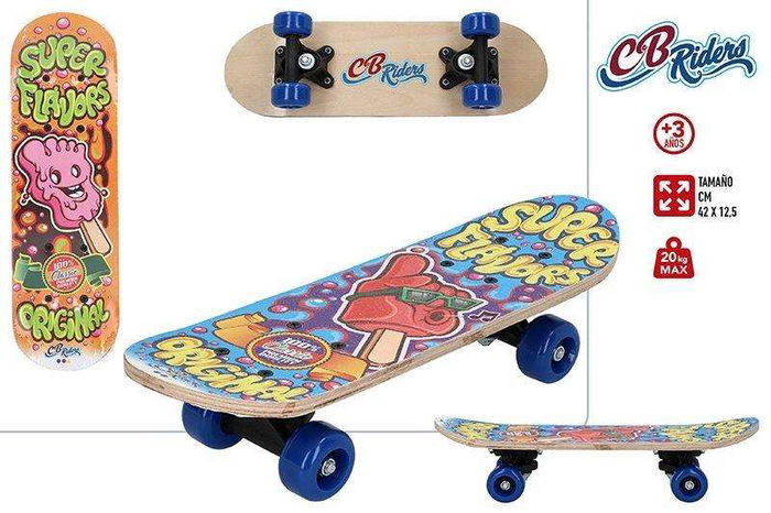 Color Baby Monopatin de Madera con Eje Plastico y Rueda PVC, Soporta 20 kg, 43x13 cm - Modelos Surtidos