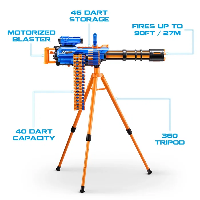 ZURU XSHOT Insanity - Rage Fire Lanzador Motorizado con 72 Dardos
