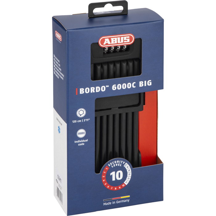 Abus Bordo 6000C 120 BK SH Folding Lock