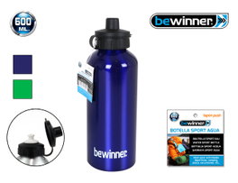 Bewinner Botella Deportiva de Agua de Aluminio Push 600ml