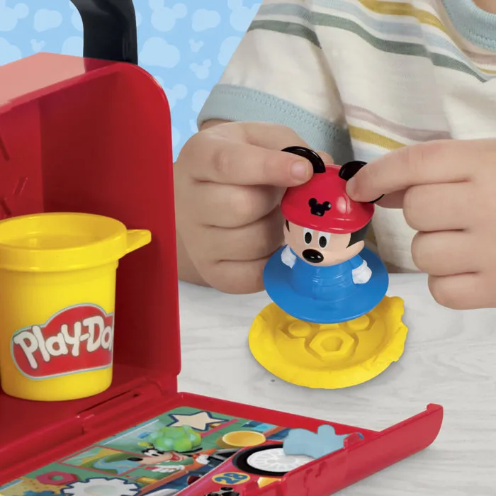 Play-Doh Juego de Plastilina My Garage Disney Junior con Mickey Mouse, Actividades Creativas para Niños, Juguete Educativo para Niños a partir de 2 años