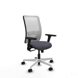 PIQUERAS Y CRESPO Silla de oficina Zulema con mecanismo Sincro, Gris oscuro y Blanco