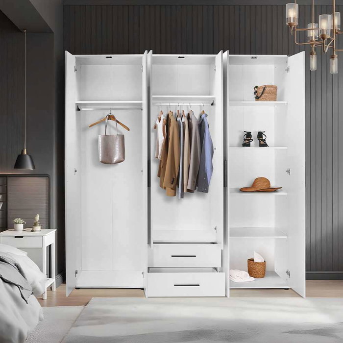 Hanah Home Armario Blanco 213x206x52 cm