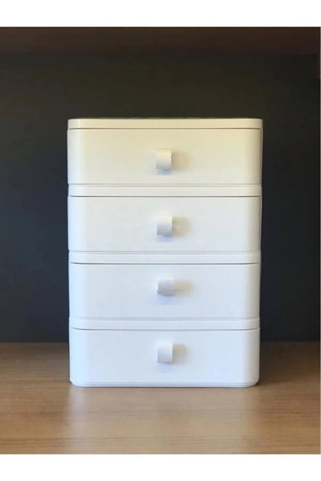 Hermia Organizador de Maquillaje Blanco 21 x 21 x 16 cm Plástico para Tocador