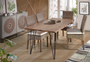GINER Y COLOMER Mesa de Comedor Acacia Natural con Patas de Metal 10 Plazas