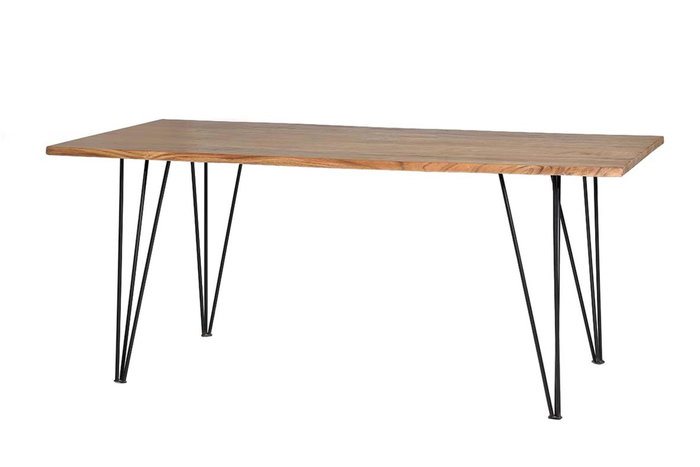 GINER Y COLOMER Mesa de Comedor Acacia Natural con Patas de Metal 10 Plazas GINER Y COLOMER Mesa de Comedor Acacia Natural con Patas de Metal 10 Plazas