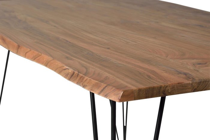 GINER Y COLOMER Mesa de Comedor Acacia Natural con Patas de Metal 10 Plazas GINER Y COLOMER Mesa de Comedor Acacia Natural con Patas de Metal 10 Plazas