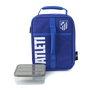 Atlético de Madrid Bolsa Porta Alimentos Térmica con Tupper - Tamaño 20.7x10.8x26.7cm, Poliéster 600D