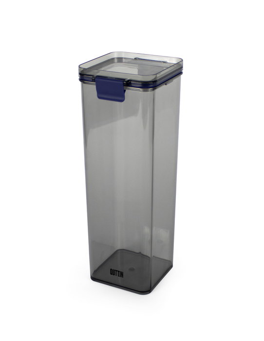 Inde Tarro Cuadrado de Plástico PET con Tapa Hermética de 2200 ml / 10 x 11.5 x 29 cm para Almacenamiento (12 Unidades)