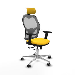 PIQUERAS Y CRESPO Silla de oficina Jorquera con mecanismo Sincro/Traslack Amarillo y Gris