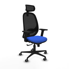 PIQUERAS Y CRESPO Silla de oficina Cilanco con mecanismo Sincro, Azul y Negro