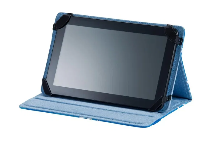 Ziron ZR112 Funda Folio para Tablet Universal 8" (20.3 cm) - Azul y Blanco, Polipiel, con Soporte para 6 Posiciones y Modo Espera