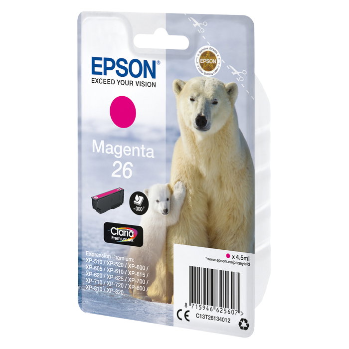 Epson Claria Premium Cartucho Magenta 26 C13T26134012 Epson Claria Premium Cartucho Magenta 26 C13T26134012