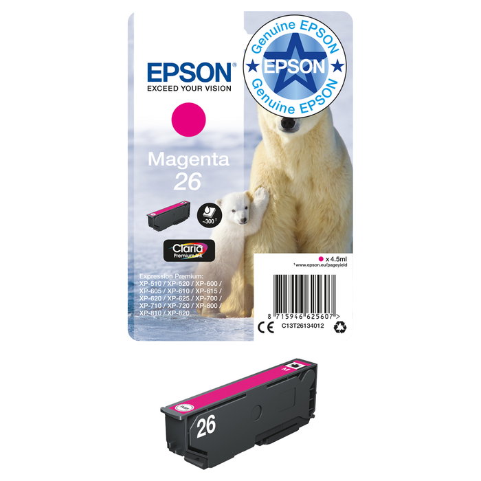 Epson Claria Premium Cartucho Magenta 26 C13T26134012 Epson Claria Premium Cartucho Magenta 26 C13T26134012