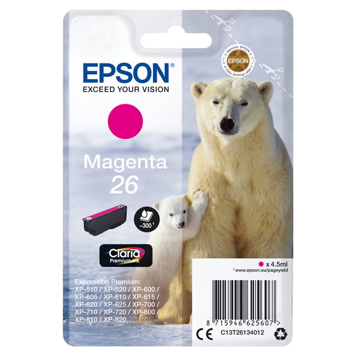 Epson Claria Premium Cartucho Magenta 26 C13T26134012 Epson Claria Premium Cartucho Magenta 26 C13T26134012