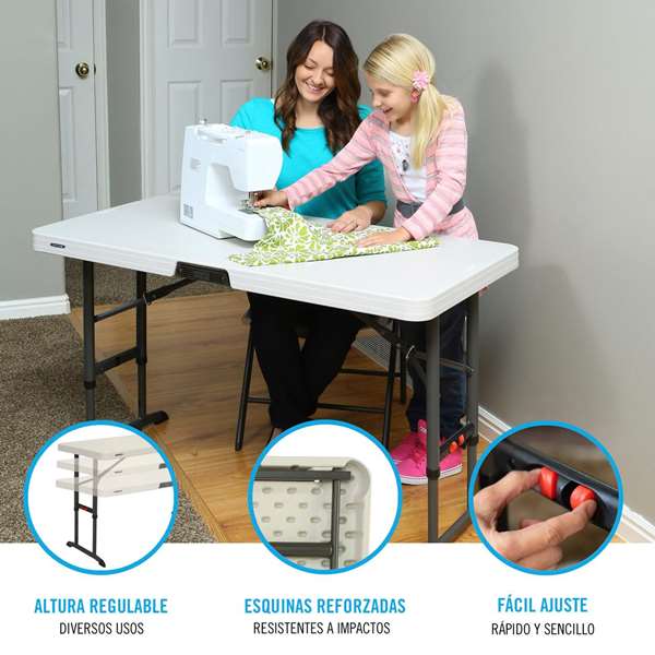 Lifetime Mesa Plegable Maletín 122x61xh61-86 cm