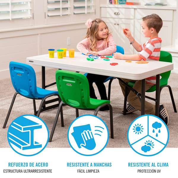 Lifetime Mesa Plegable Maletín 122x61xh61-86 cm