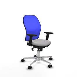 PIQUERAS Y CRESPO Silla de oficina Jorquera con mecanismo sincro, tela gris y malla azul