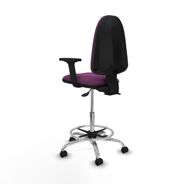 PIQUERAS Y CRESPO Taburete Aýna con mecanismo Asincro, Brazos 2D y color Morado