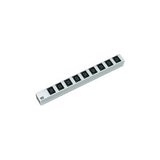 BACHMANN Regleta de Pared para Rack 19" 1U, 9 Tomas C13, 2 m Cable SCHUKO, 250V, 3600W, Aluminio, 440x44x44 mm