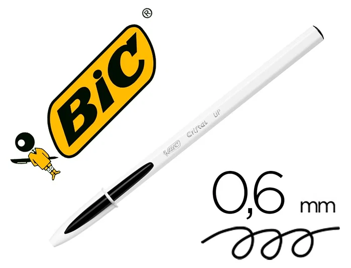 BIC Cristal UP Bolígrafo de Tinta de Aceite Negro (Set de 20) units