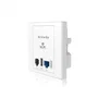 ADAPTADOR DE ENCHUFE TENDA W6 - VALIDO PARA PARED - WiFi N 300MBPS - 2XPUERTOS DE RED - 1XUSB 2.0 (CARGA) - 1XRJ11 - INCLUYE CAJA PARA EMPOTRAR