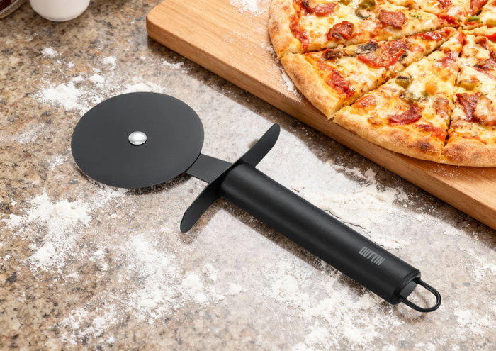 Quttin Cortapizza Mango Acero 20 cm Black - 24,5 x 8,9 x 2 cm (24 Unidades)