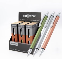 Boligrafo Inoxcrom Wave Expositor De 12