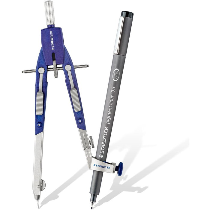 Staedtler Compás Mars Comfort 552 con Alargadera, Azul/Plata