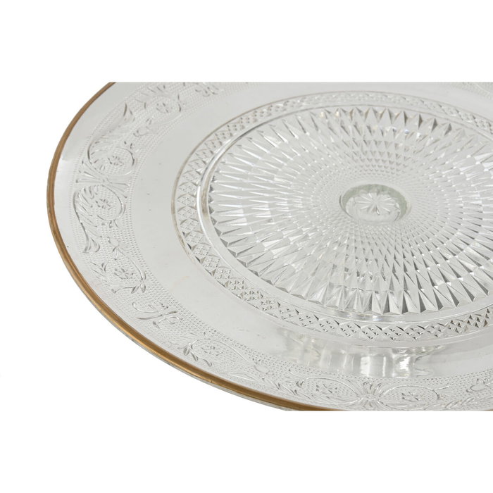 DKD Home Decor Plato de Cristal Transparente 32,5x32,5x9,5 cm