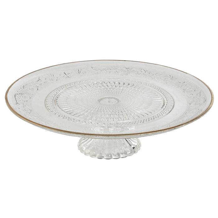 DKD Home Decor Plato de Cristal Transparente 32,5x32,5x9,5 cm