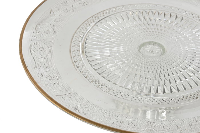 DKD Home Decor Plato de Cristal Transparente 32,5x32,5x9,5 cm