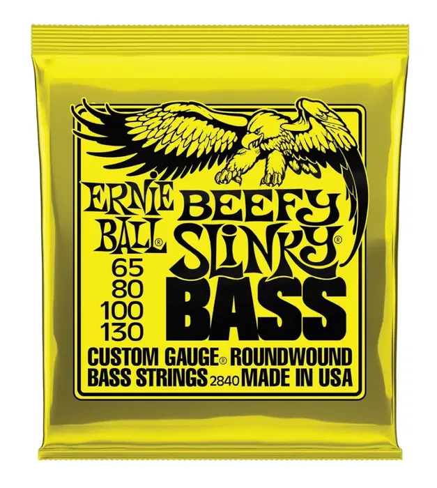 Ernieball Juego Cuerdas Bajo Eléctrico S.Steel Beefy 65 - 130 Slinky