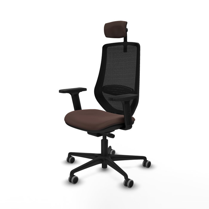 PIQUERAS Y CRESPO Silla de oficina Mardos con mecanismo Sincro/Traslack Marrón oscuro y Negro