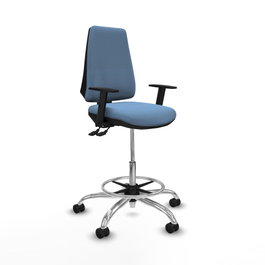 PIQUERAS Y CRESPO Taburete Elche AS Bali azul cielo con brazos 1D