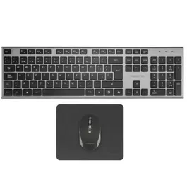Tacens ZENITH Combo Gaming Inalámbrico - Teclado Full-Size Portugués, Ratón Óptico 3200DPI, Alfombrilla Nanotextil, DualLink 2.4GHz, SmartKey Copilot AI, para PC/Mac/Consolas