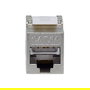 EQUIP Equip 767223 Jack Keystone plano Cat6A blindado (geschirmt) LSA hembra RJ-45 para 10GBase-T, color plata, pack de 8 unidades
