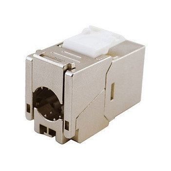 EQUIP Equip 767223 Jack Keystone plano Cat6A blindado (geschirmt) LSA hembra RJ-45 para 10GBase-T, color plata, pack de 8 unidades